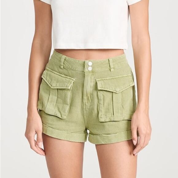 Blank NYC green light high rise linen blend shorts green - 29 - Picture 1 of 12